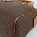 CELINE Macadam Canvas Boston Bag PVC Leather Brown Gold Auth 186321A-9