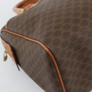 CELINE Macadam Canvas Boston Bag PVC Leather Brown Gold Auth 186321A-14