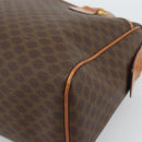 CELINE Macadam Canvas Boston Bag PVC Leather Brown Gold Auth 186321A-15