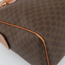 CELINE Macadam Canvas Boston Bag PVC Leather Brown Gold Auth 186321A-16