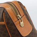 CELINE Macadam Canvas Boston Bag PVC Leather Brown Gold Auth 186321A-17