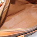 CELINE Macadam Canvas Boston Bag PVC Leather Brown Gold Auth 186321A-10