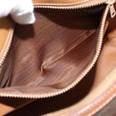 CELINE Macadam Canvas Boston Bag PVC Leather Brown Gold Auth 186321A-11