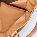 CELINE Macadam Canvas Boston Bag PVC Leather Brown Gold Auth 186321A-23