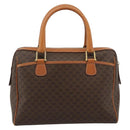 CELINE Macadam Canvas Boston Bag PVC Leather Brown Gold Auth 186321A-2