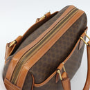 CELINE Macadam Canvas Boston Bag PVC Leather Brown Gold Auth 186321A-6