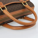 CELINE Macadam Canvas Boston Bag PVC Leather Brown Gold Auth 186321A-7