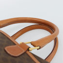 CELINE Macadam Canvas Boston Bag PVC Leather Brown Gold Auth 186321A-8