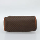 CELINE Macadam Canvas Boston Bag PVC Leather Brown Gold Auth 186321A-5