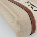 Chloe Woody Tote Bag Canvas Beige Auth 186322A-16