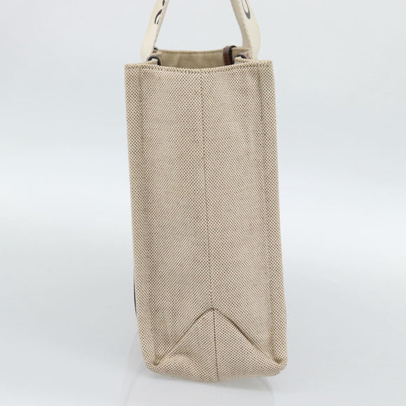 Chloe Woody Tote Bag Canvas Beige Auth 186322A