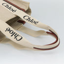 Chloe Woody Tote Bag Canvas Beige Auth 186322A-7