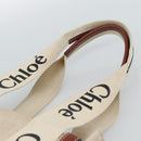 Chloe Woody Tote Bag Canvas Beige Auth 186322A-8