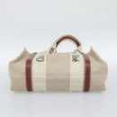 Chloe Woody Tote Bag Canvas Beige Auth 186322A-5