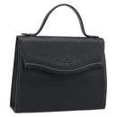 SAINT LAURENT Hand Bag Leather Black Gold Auth 186323A-1