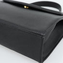 SAINT LAURENT Hand Bag Leather Black Gold Auth 186323A-9