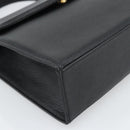 SAINT LAURENT Hand Bag Leather Black Gold Auth 186323A-14