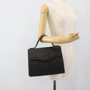 SAINT LAURENT Hand Bag Leather Black Gold Auth 186323A-22