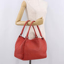 BOTTEGA VENETA INTRECCIATO Tote Bag Leather Red 222322 Auth 186324A-22