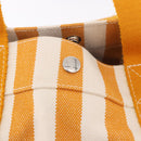 HERMES Cannes PM Hand Bag Canvas Yellow Silver Auth 186325A-10