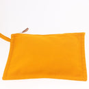 HERMES Cannes PM Hand Bag Canvas Yellow Silver Auth 186325A-19