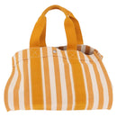 HERMES Cannes PM Hand Bag Canvas Yellow Silver Auth 186325A-13