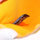 HERMES Cannes PM Hand Bag Canvas Yellow Silver Auth 186325A-21