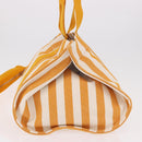 HERMES Cannes PM Hand Bag Canvas Yellow Silver Auth 186325A-3