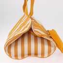 HERMES Cannes PM Hand Bag Canvas Yellow Silver Auth 186325A-4