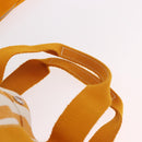 HERMES Cannes PM Hand Bag Canvas Yellow Silver Auth 186325A-8