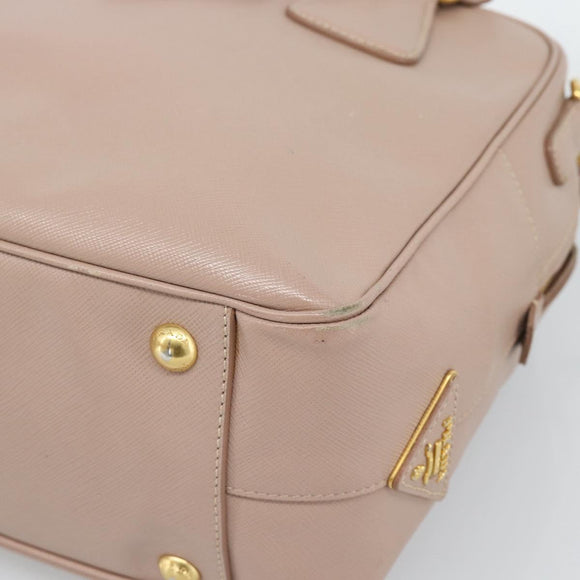 PRADA Hand Bag Saffiano leather 2way Pink Gold Auth 186328A