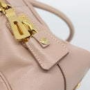 PRADA Hand Bag Saffiano leather 2way Pink Gold Auth 186328A-19