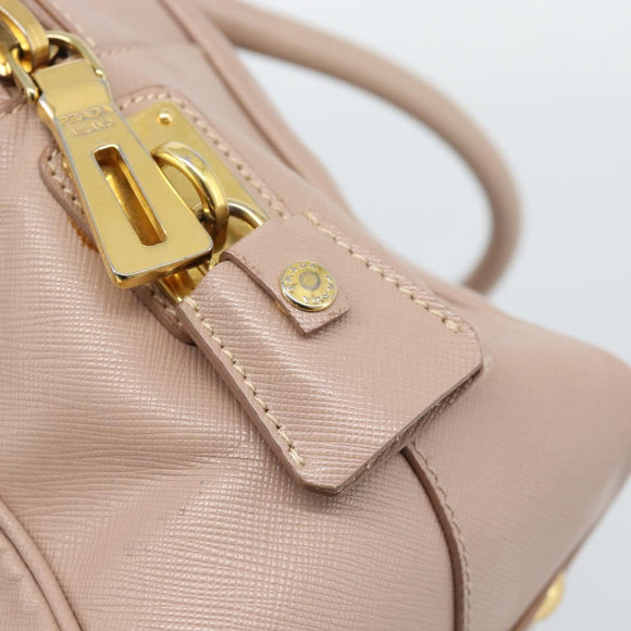 PRADA Hand Bag Saffiano leather 2way Pink Gold Auth 186328A