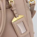 PRADA Hand Bag Saffiano leather 2way Pink Gold Auth 186328A-21