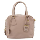 PRADA Hand Bag Saffiano leather 2way Pink Gold Auth 186328A-13