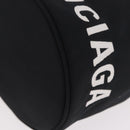 BALENCIAGA Hand Bag Canvas Black Silver 619458 Auth 186329A-16