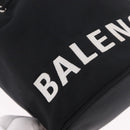 BALENCIAGA Hand Bag Canvas Black Silver 619458 Auth 186329A-10