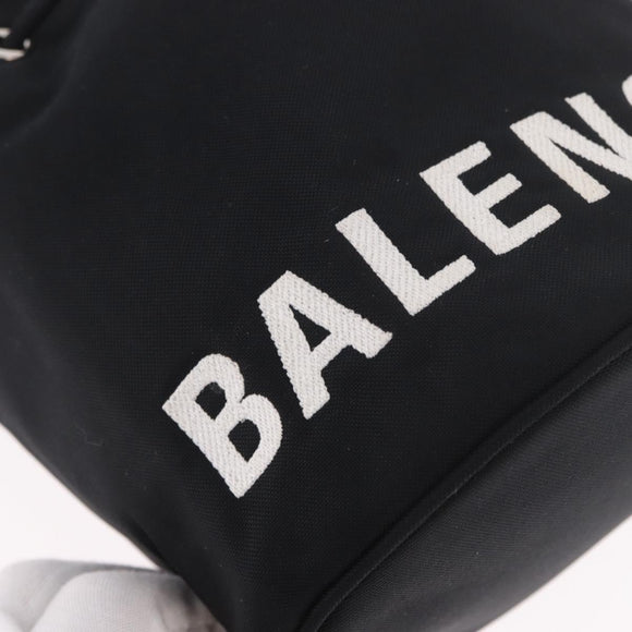 BALENCIAGA Hand Bag Canvas Black Silver 619458 Auth 186329A