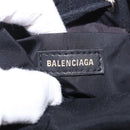 BALENCIAGA Hand Bag Canvas Black Silver 619458 Auth 186329A-20