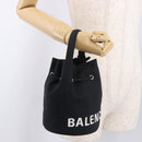 BALENCIAGA Hand Bag Canvas Black Silver 619458 Auth 186329A-24