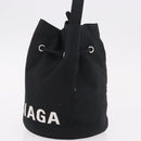 BALENCIAGA Hand Bag Canvas Black Silver 619458 Auth 186329A-3