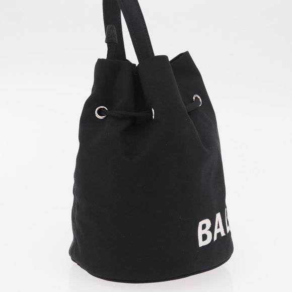 BALENCIAGA Hand Bag Canvas Black Silver 619458 Auth 186329A