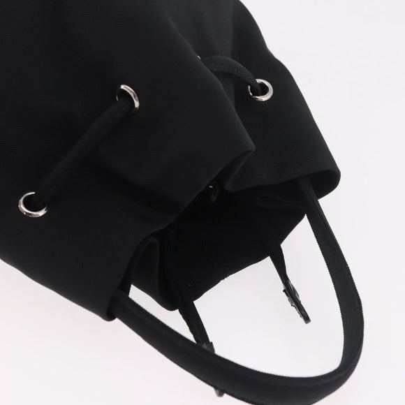 BALENCIAGA Hand Bag Canvas Black Silver 619458 Auth 186329A