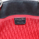 Christian Dior Large Shopper Canage Tote Bag Lamb Skin Black Silver Auth 186330A-15