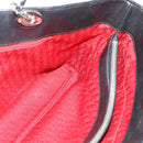 Christian Dior Large Shopper Canage Tote Bag Lamb Skin Black Silver Auth 186330A-17