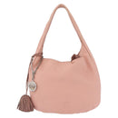 LOEWE Shoulder Bag Leather Pink Silver Auth 186331A-13