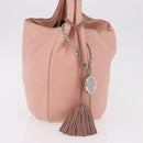 LOEWE Shoulder Bag Leather Pink Silver Auth 186331A-4