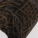 FENDI Zucca Canvas Hand Bag Black Brown Auth 186332-9