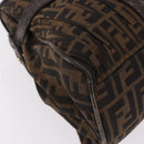 FENDI Zucca Canvas Hand Bag Black Brown Auth 186332-15