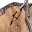 FENDI Zucca Canvas Hand Bag Black Brown Auth 186332-22
